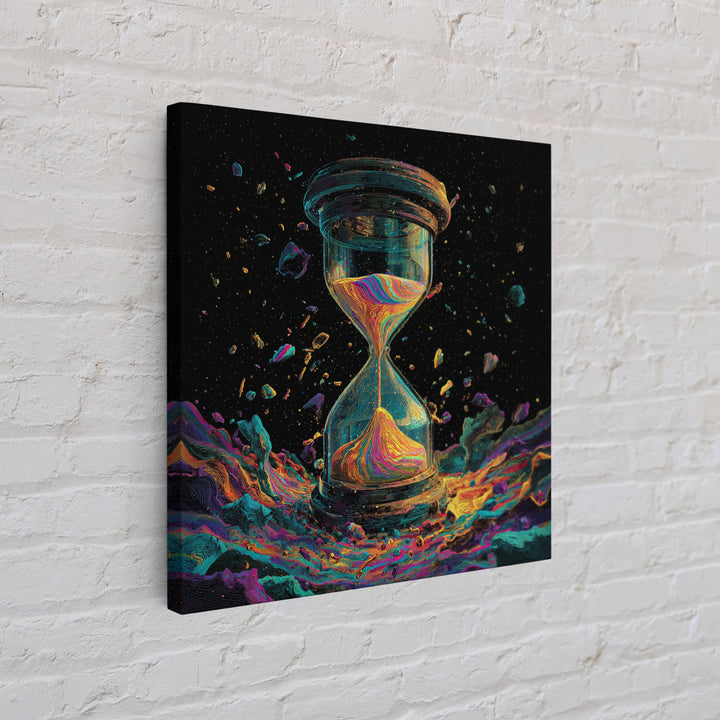 Cosmic Hourglass Surreal Space Art Wall Art Print, Colorful Abstract Painting, Modern Home Decor Canvas Print