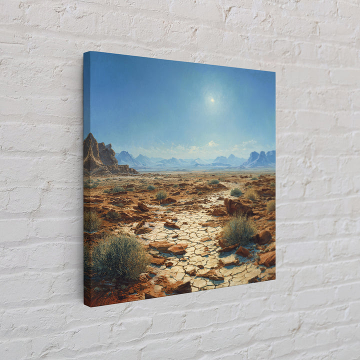 Sunlit Desert Plain Landscape Wall Art Print Southwestern Painting Rustic Nature Artwork For Living Room Decor Office Wall Art