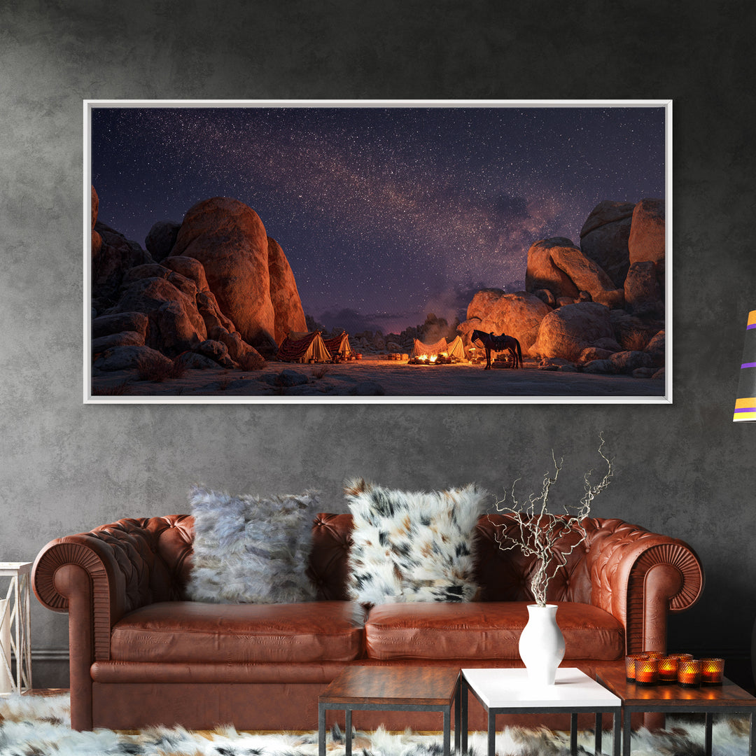 Epic Viking Warrior Kneeling With Sword In Snowy Landscape Dramatic Wall Art Original Canvas Print