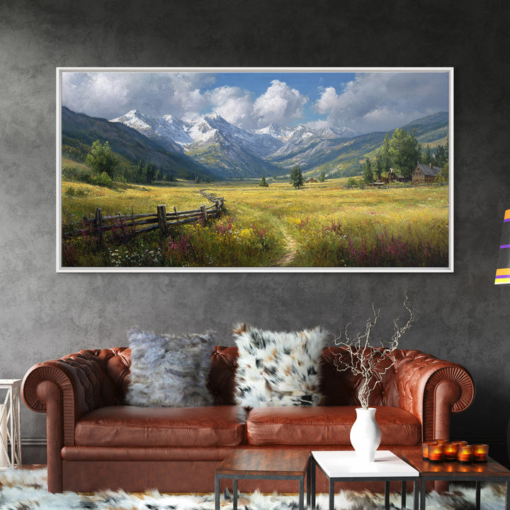 Dramatic Autumn Fire Landscape Painting With Burning Grass And Fiery Sky Wall Art