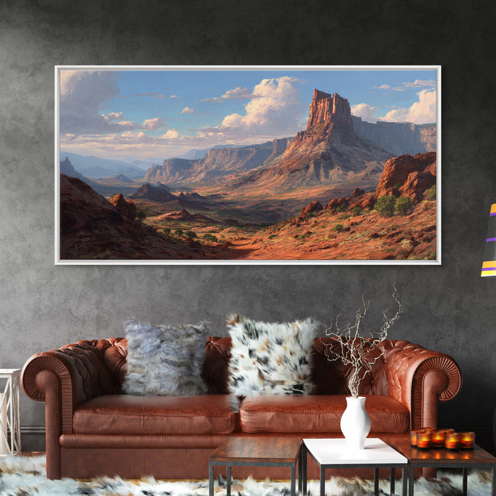 Stunning Red Rocky Mountain Landscape Painting Wall Art For Home Decoration Framed Canvas Print Mountain Scene Art