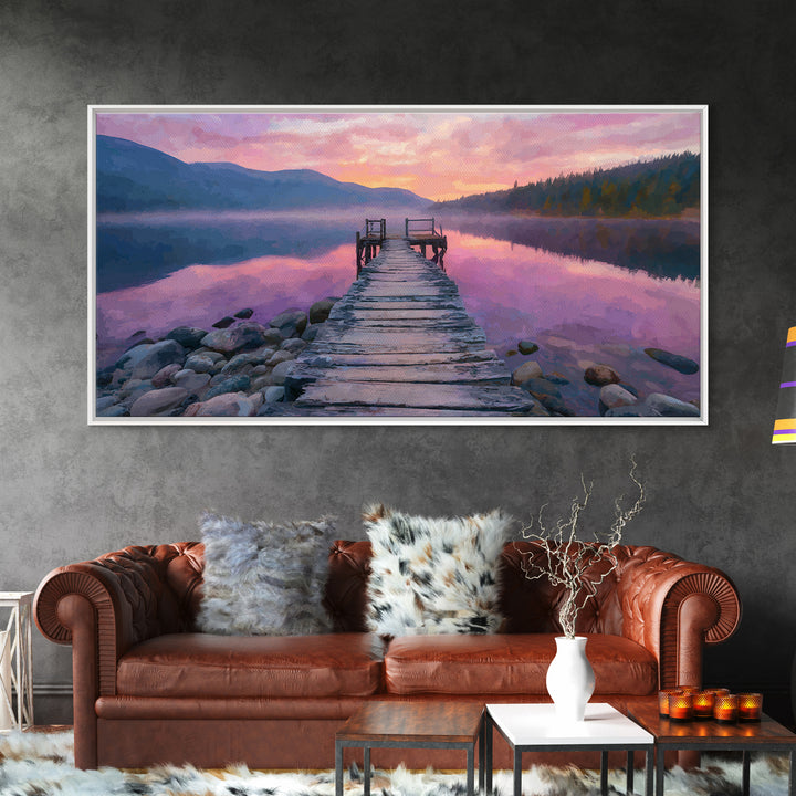 Serene Traditional Asian Temple Lit At Night With Misty Mountains Landscape Wall Art Canvas Print For Zen Decor