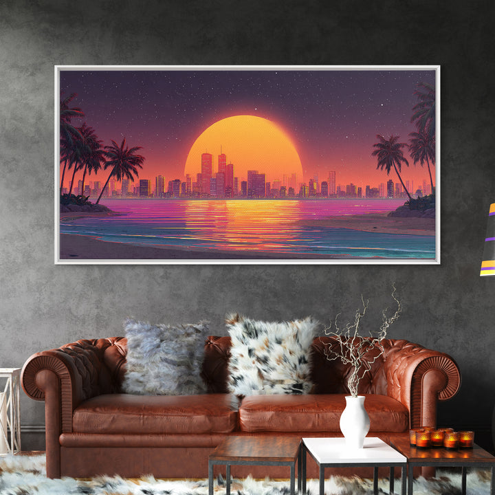 Tranquil Twilight Covered Wagons At Campfire Scene Canvas Print Rustic Western Wall Art For Living Room And Office Decor