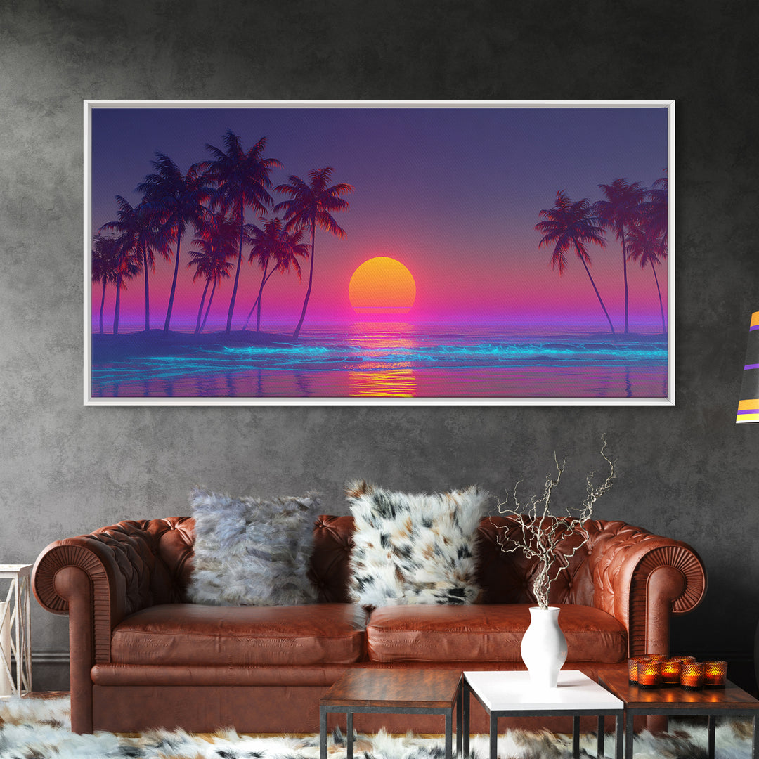 Serene Mountain Lake Reflection With Canoe Sunrise Wall Art Framed Canvas Print Tranquil Landscape Painting For Cozy Home Decor