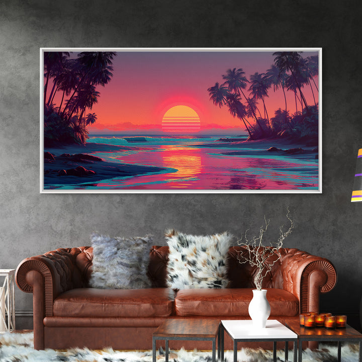 Amazing Ocean Light Rays Breaking Through Cloudy Sky Over Rolling Prairie Landscape Framed Canvas Print Modern Wall Art