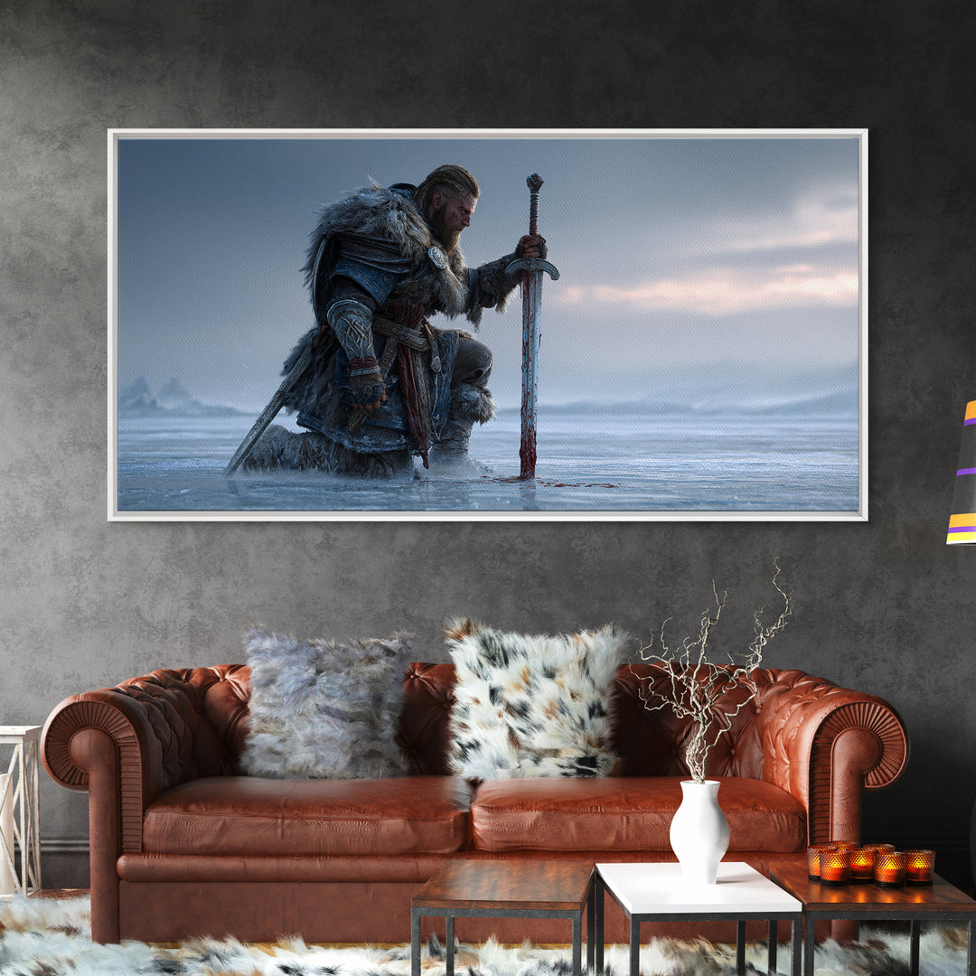 Starry Night Sky Over Rocky Desert Campfire Scene Magical Landscape Large Wall Art Canvas Print