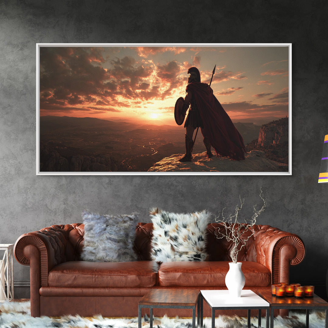 Dramatic Western Sunset Over Monument Valley Featuring Cowboy On Horse Framed Canvas Print Large Wall Art For Rustic And Southwestern Decor