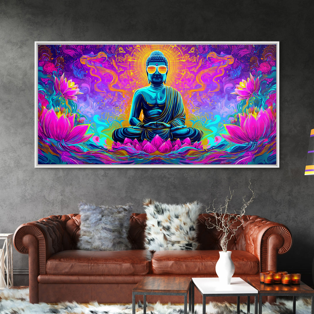 Fantasy Rainbow Staircase Leading To Clouds Surreal Wall Art Canvas Print Framed Canvas Print For Dreamy Home And Office Decor