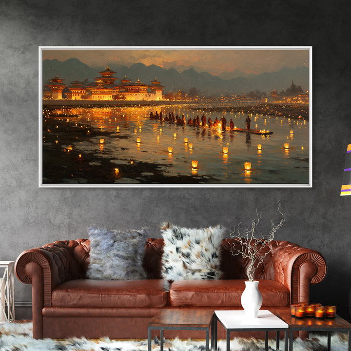 Tranquil Asian Garden Tea House With Smoke Rising From Kettle Serene Wall Art Canvas Print For Zen Home Decor