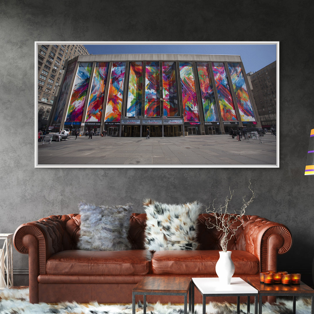 Colorful Modern Glass Building Facade Wall Art, Urban Architecture Canvas Print, Abstract City Decor, Statement Office Art