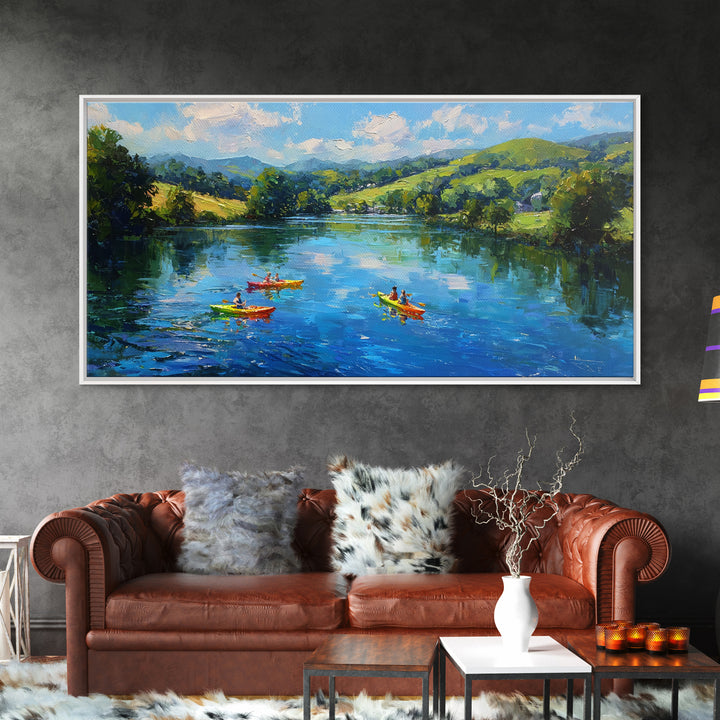 Sunlit Rocky Mountain Canyon Trail Landscape Oil Painting Wall Art Canvas Print Framed Canvas Print For Rustic Home Modern Decor