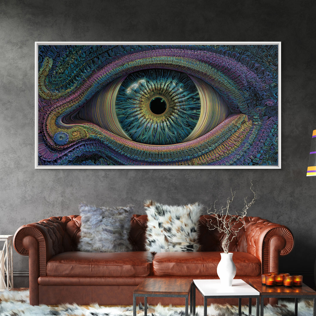 Intricate Abstract Eye Design Digital Art Print Colorful Unique Wall Art Canvas Print Modern Office Decor Gift