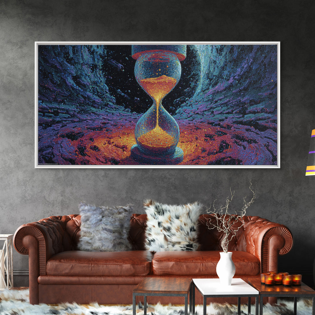 Vibrant Neon Sunset Mountain Landscape Retro Futuristic Style Canvas Print Modern Wall Art For Bedroom Or Office Decor