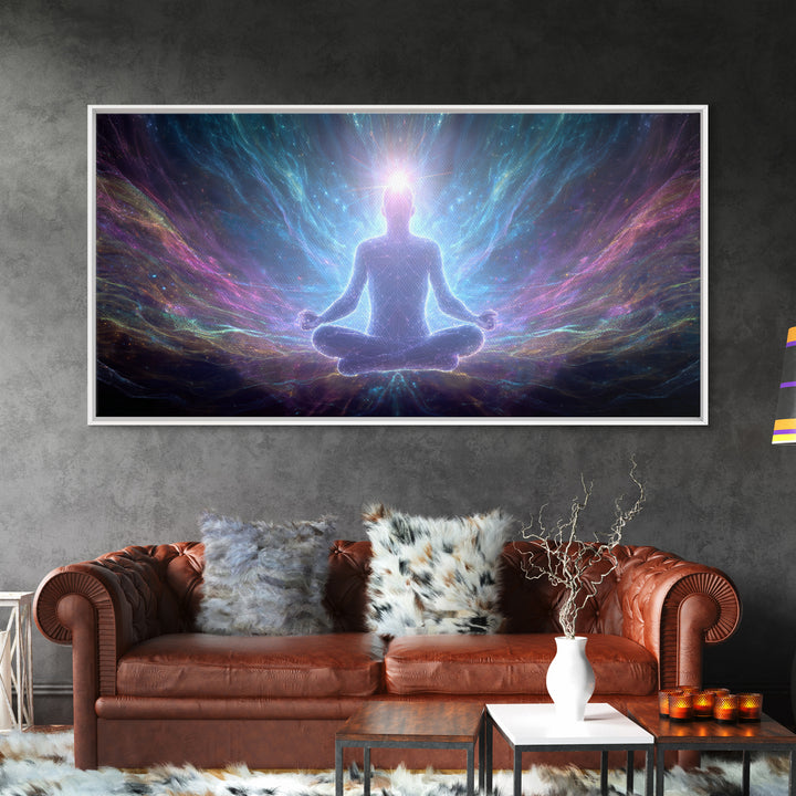 Whimsical Magical Underwater Scene With Mushrooms And Sunset Canvas Print Colorful Fantasy Wall Art