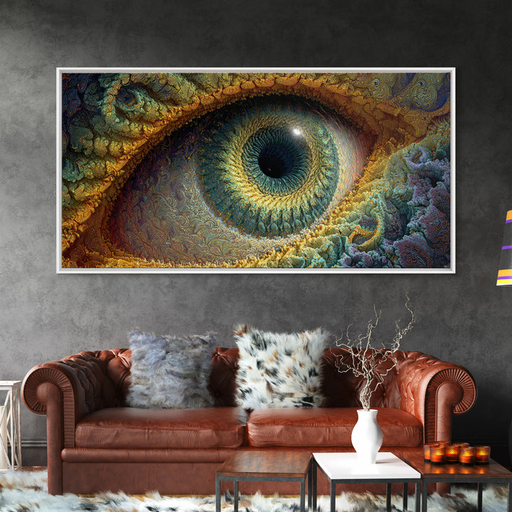 Intricate Digital Art Eye With Detailed Textures Colorful Abstract Wall Art Modern Wall Art Canvas Print For Contemporary Home