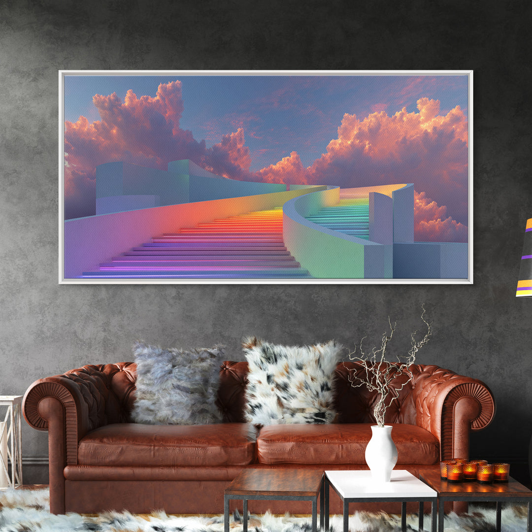 Vibrant Psychedelic Buddha Meditation Digital Painting Spiritual Wall Art Canvas Print Framed Canvas Print For Yoga Room Decor