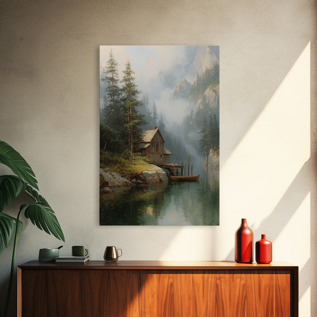 Digital Fantasy Western Horse Rider Canyon Landscape - Canvas Print Large Wall Art Rustic Home Decor For Living Room