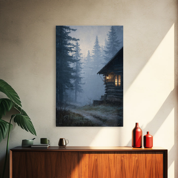 Orange Sunset Lantern Festival River Scene Warm Ambient Lighting Wall Art Canvas Print For Cozy Home Decor