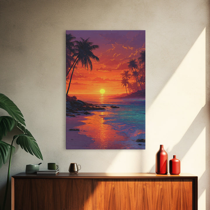 Colorful Mystic Ocean Wave With Buddha Silhouette Wall Art Canvas Print Vibrant Spiritual Home Decor
