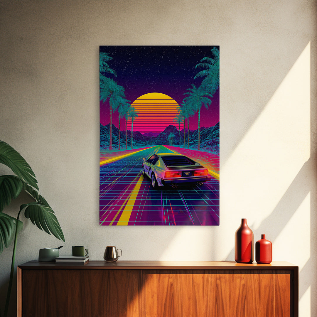 Purple Night Skyline Cityscape With Vibrant Reflections Canvas Print For Modern Urban Wall Art And Home Decor Gift