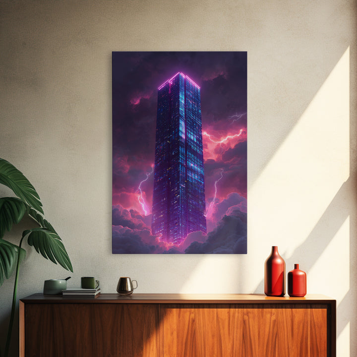 Surreal Mountain Floating Rock Face With Soft Colorful Sky Wall Art Canvas Print Modern Home Decor