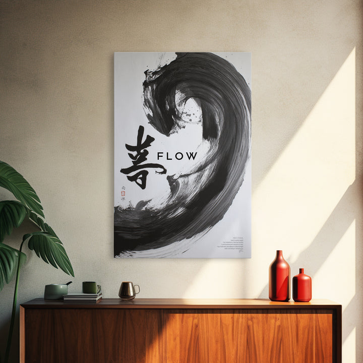 Monochromatic Stones In Tranquil Water Minimalist Wall Art Canvas Print Black And White Modern Home Decor