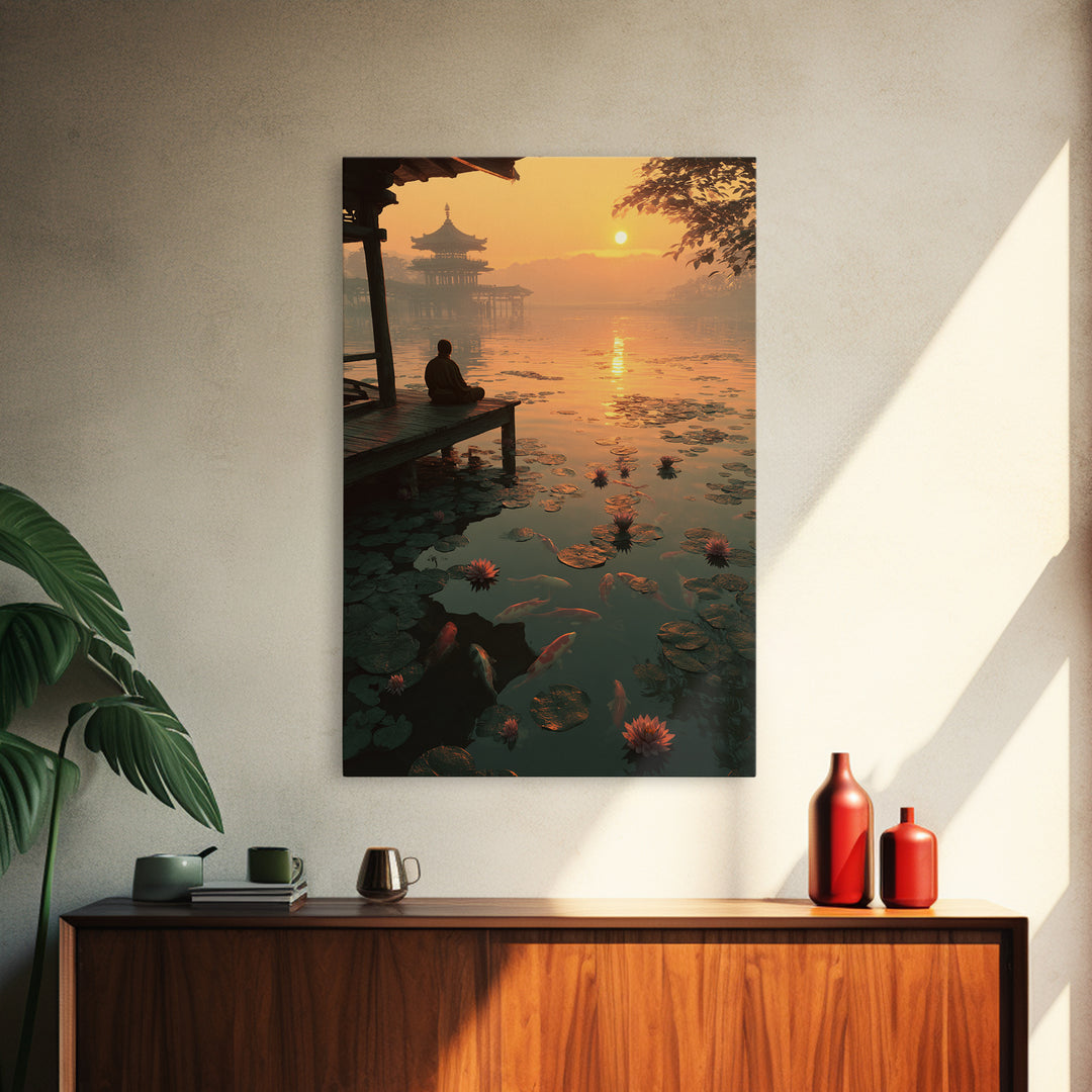 Dramatic Rocky Mountain Landscape With Pine Trees And Sunset Lighting Original Framed Canvas Print Scenic Nature Wall Art For Living Room