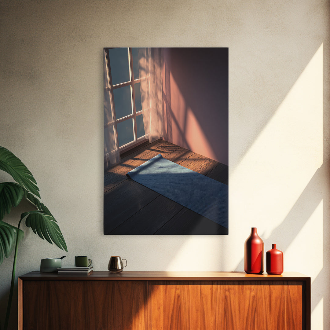 Peaceful Moonlit Lake Canvas Print Featuring Silhouette Of Fishing Boat And Shimmering Water Night Landscape Wall Art For Home