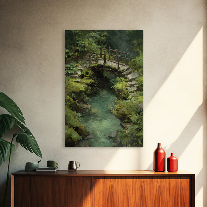 Enchanted Forest Glowing Lotus Tree and Meditating Buddha Colorful Spiritual Wall Art Canvas Print For Yoga Studio or Bedroom
