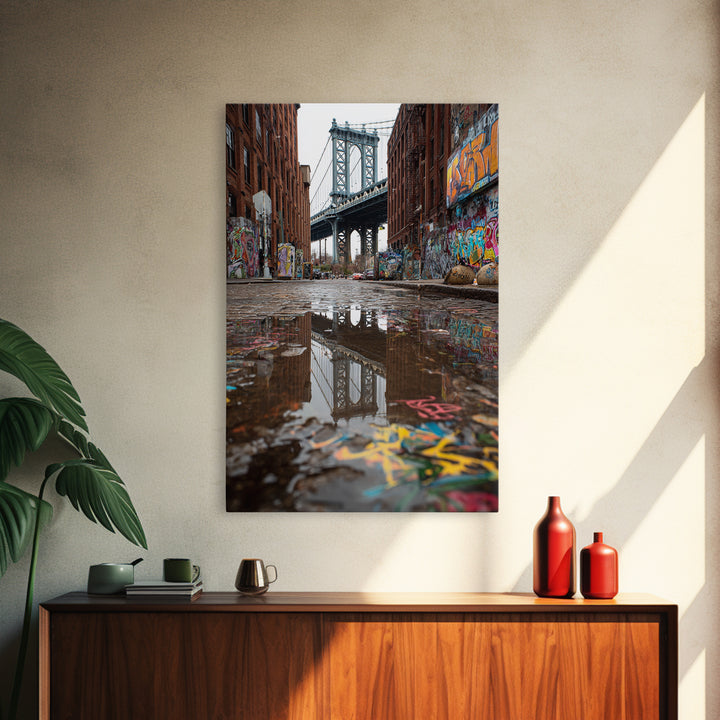 Mystical Night Scene Of Lanterns Illuminating Ancient Middle Eastern Street - Framed Canvas Print For Warm Wall Art And Ethnic Home Decor