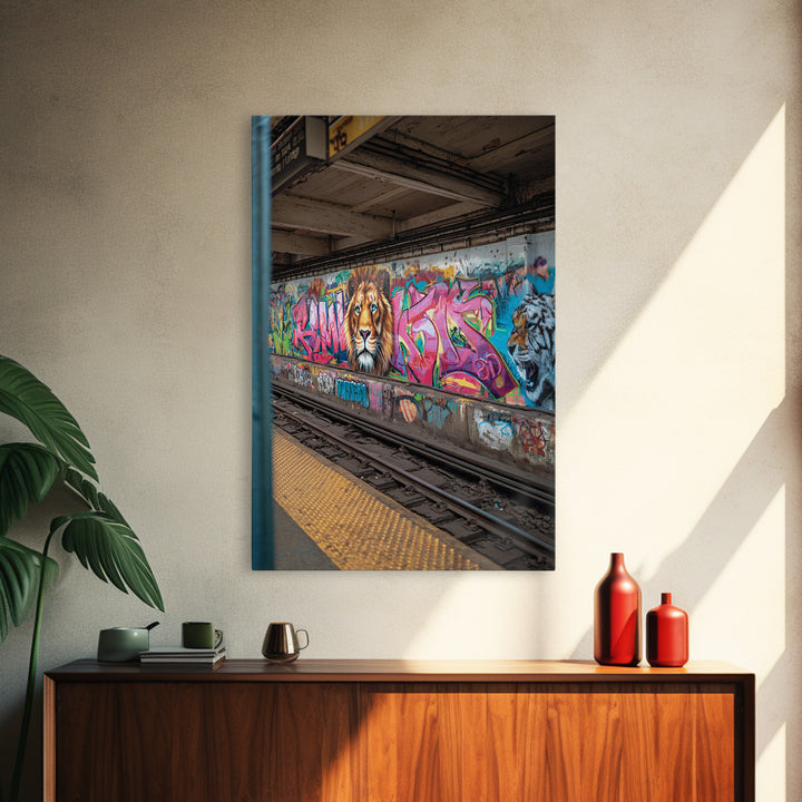 Abandoned Urban Ruins Graffiti Art Canvas Print Unique Wall Art For Industrial Home Decor And Loft Spaces