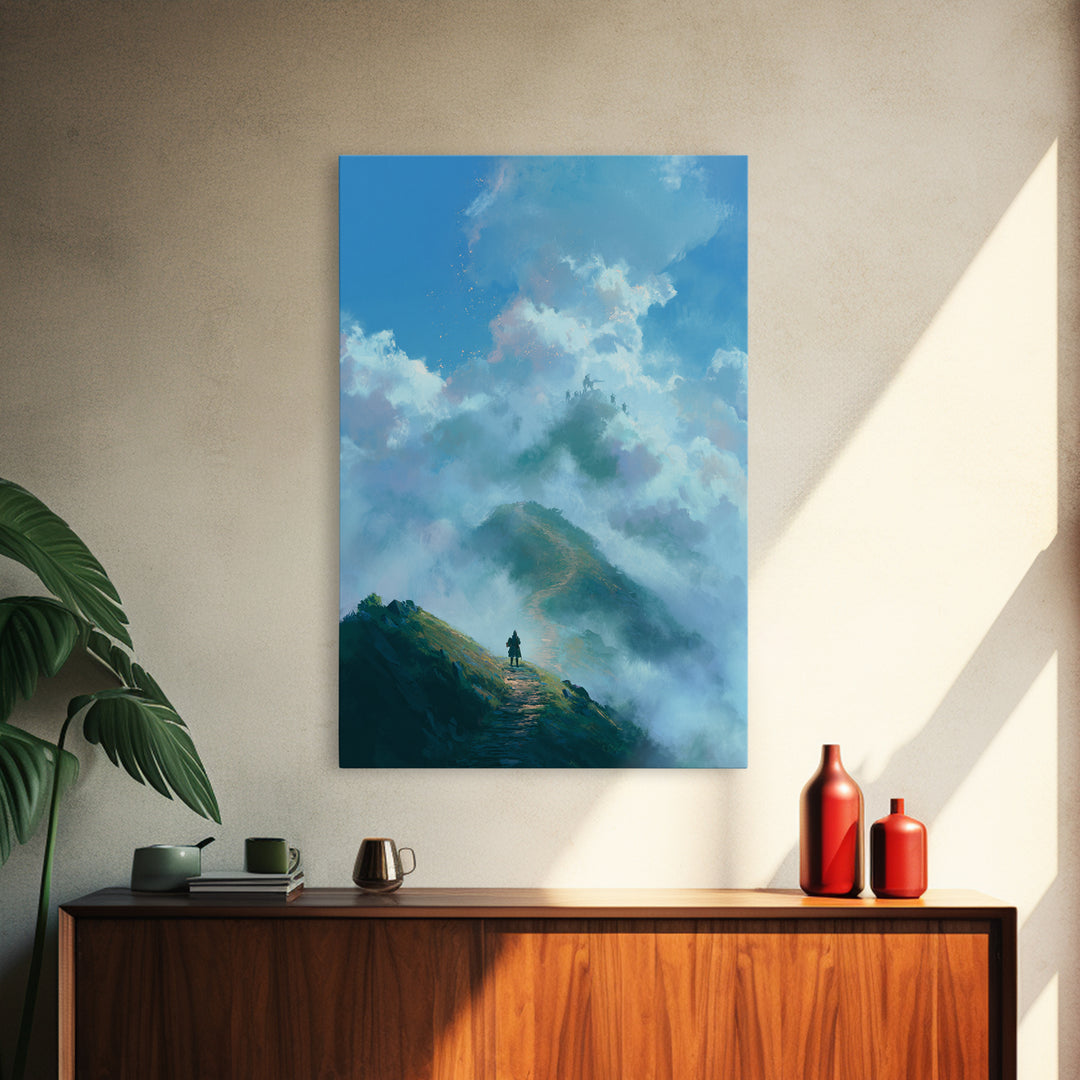 Stormy Lake Landscape Oil Painting Moody Nature Wall Art - Canvas Print For Rustic Living Room And Cabin Decor