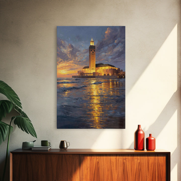 Dramatic Lightning Over Mountain Landscape Oil Painting Wall Art Framed Canvas Print For Rustic Home Decor