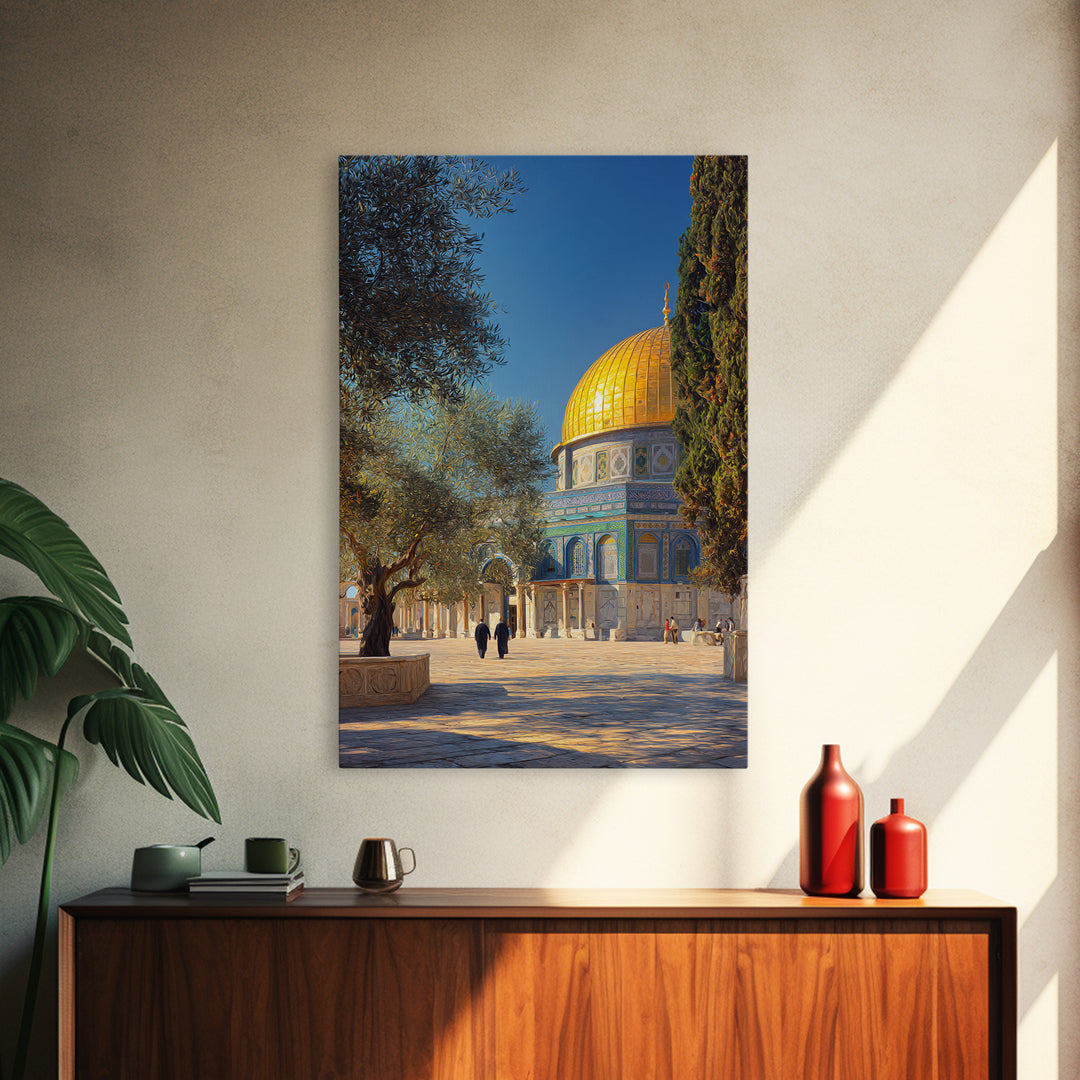 Historic Islamic Manuscript Studio Beautiful Framed Canvas Print Educational And Religious Wall Art