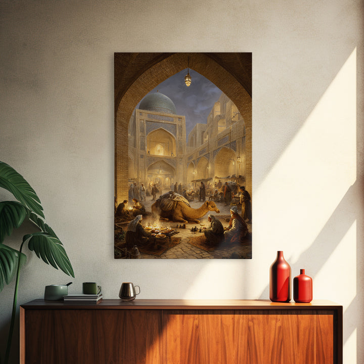 Golden Hour At Historic Jerusalem Ancient Architecture With Shadows Canvas Print Wall Art For Spiritual Home Decor And Travel Lovers