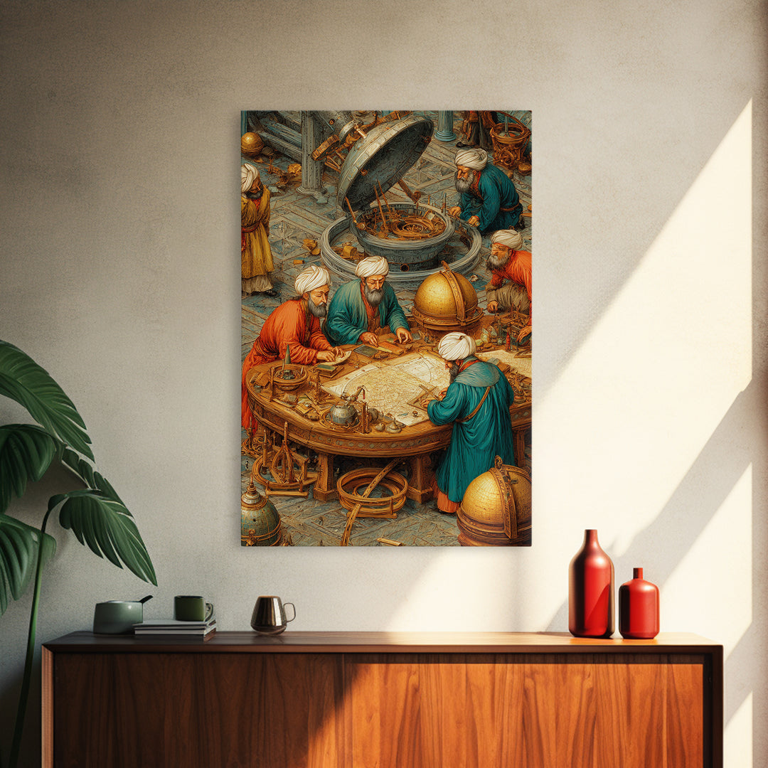 Tranquil Spiritual Scene Of Man Reading Near River Forest Landscape Fine Art Painting Framed Canvas Print For Meditation Room Home Decor