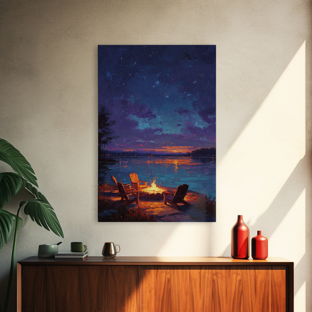 Morning Lake Fishing Scene Photography Wall Art Canvas Print For Rustic Living Room Decor And Nature Lovers Gift