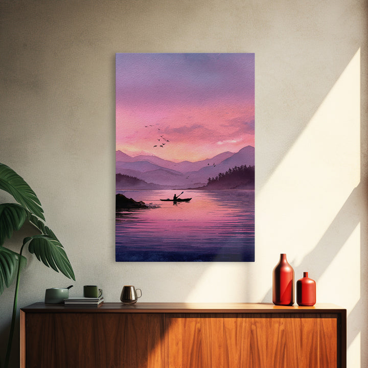 Majestic Sunset Over Historic Town With Tower Framed Canvas Print European Village Landscape Wall Art For Rustic Home