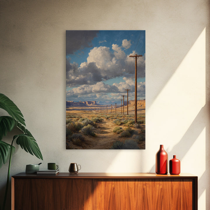Serene Sunset Landscape Of Monument Valley With Red Rock Buttes And Blue Sky Framed Canvas Print Large Wall Art For Home