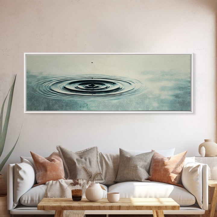Minimal Water Ripple Wall Art, Zen Water Drop Canvas Print, Calming Bathroom Decor, Spa Office Neutral Art Print, Mindfulness Gift