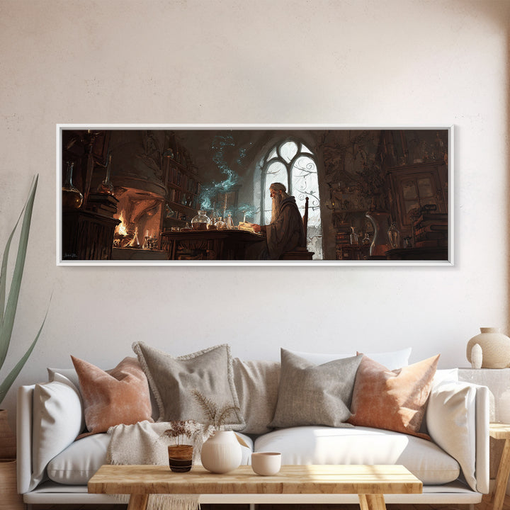 Vibrant Galaxy Sky With Cosmic Aurora And Starry Night Wall Art Framed Canvas Print For Celestial Home Decor And Spiritual Spaces