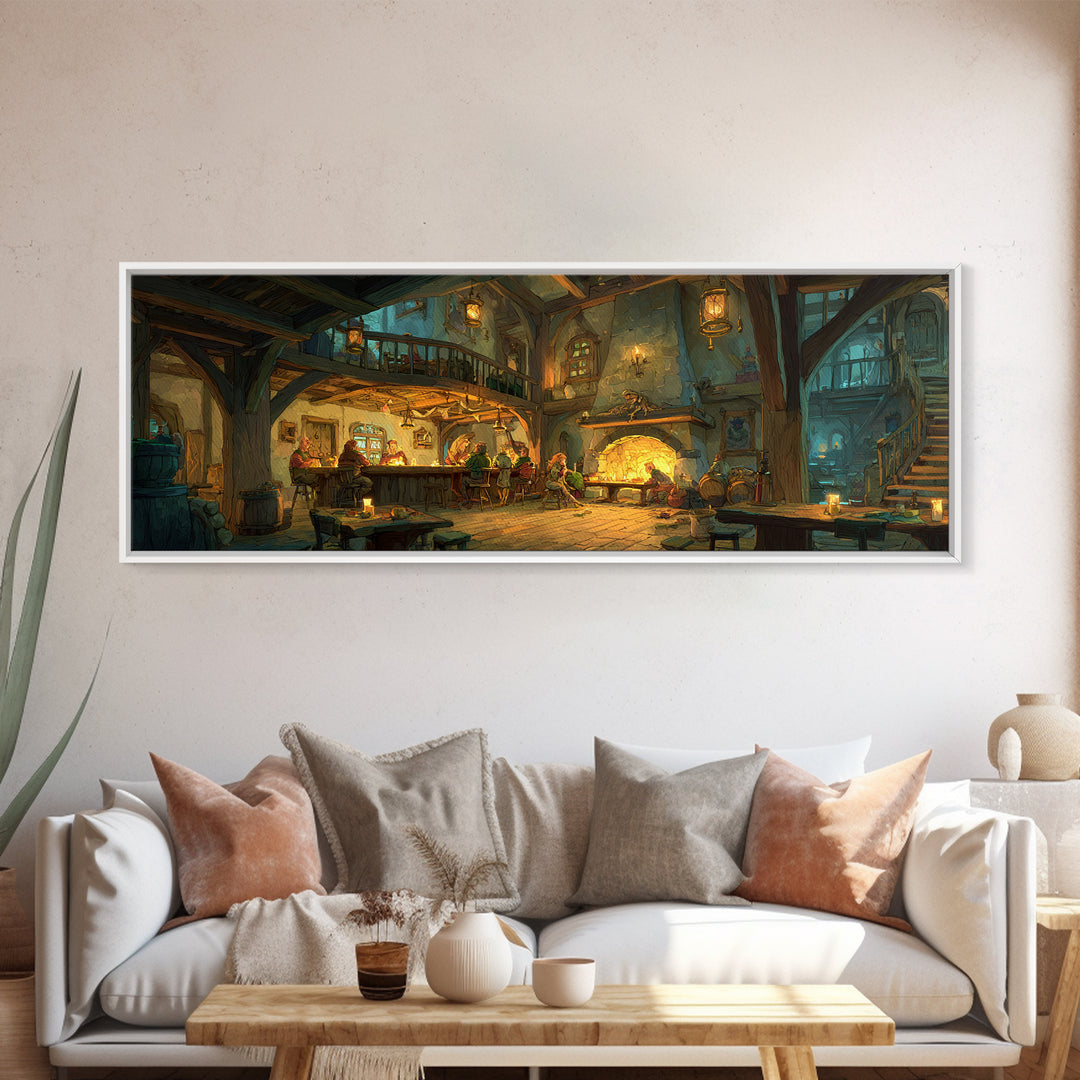 Intricate Blue And Gold Moroccan Tile Pattern Wall Art Canvas Print For Elegant Living Room Or Office Decor