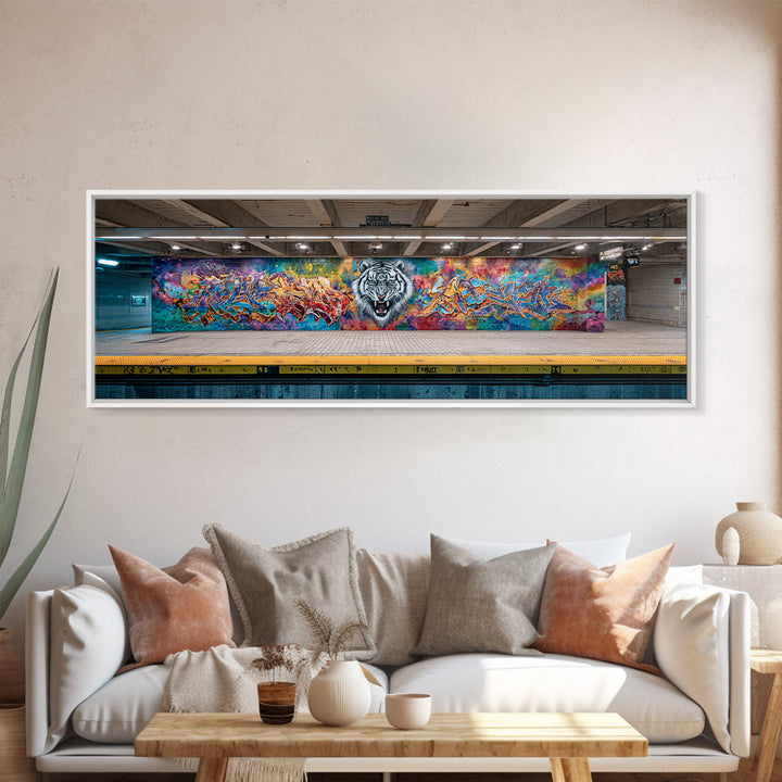 Epic Battle Scene With Vikings And Fire Powerful Fantasy Wall Art Framed Canvas Print For Dramatic Home Decor