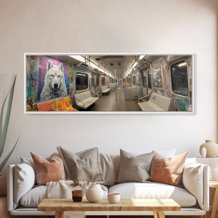 Rooftop View Of Man Climbing Among Ancient Trees With Magical Fairy Light Landscape Canvas Print For Whimsical Decor
