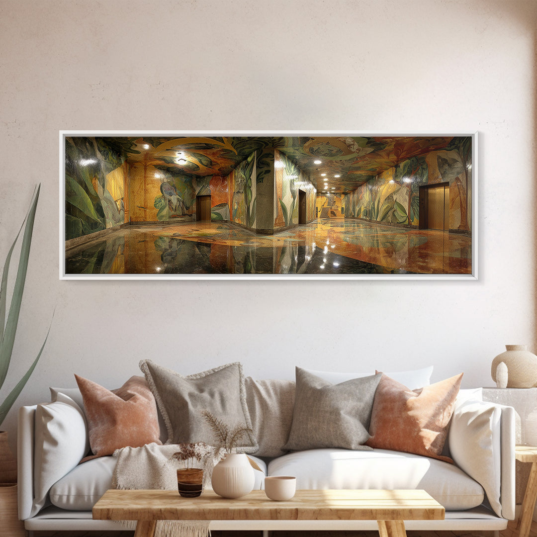 Dramatic Wolf Graffiti Street Art Tunnel Mural Wall Art Canvas Print Bold Urban Decor For Home And Office