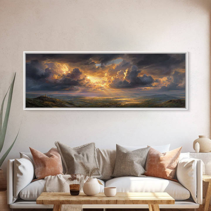 Peaceful Dawn Over Tranquil Forest Lake Canvas Print Misty Morning Nature Wall Art For Living Room Decor