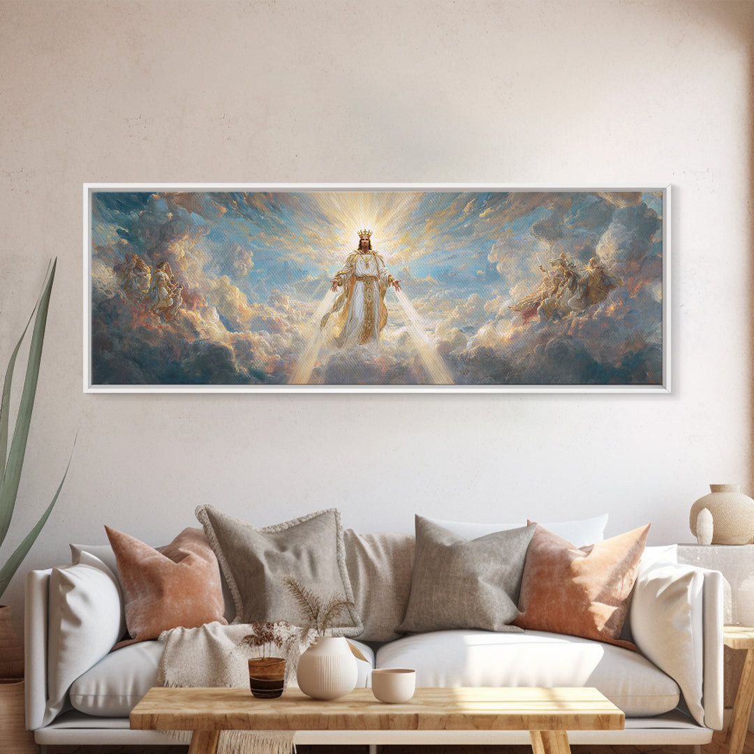 Surreal Underwater Dragon Resting On Treasure Hoard Fantasy Wall Art Canvas Print For Bedroom Or Gaming Room Decor