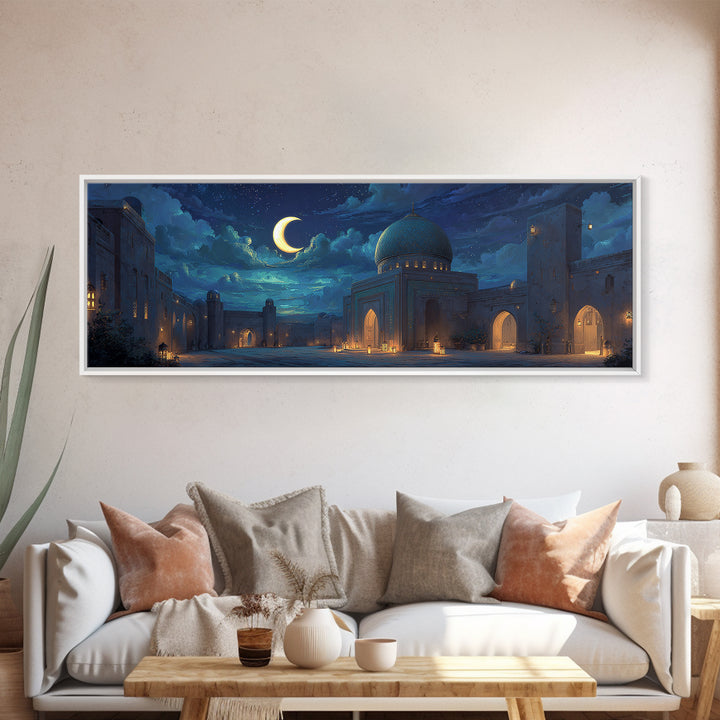 Intense Historical Astronomy Scholar Under Starry Sky Painting Wall Art Canvas Print For Spiritual And Educational Decor