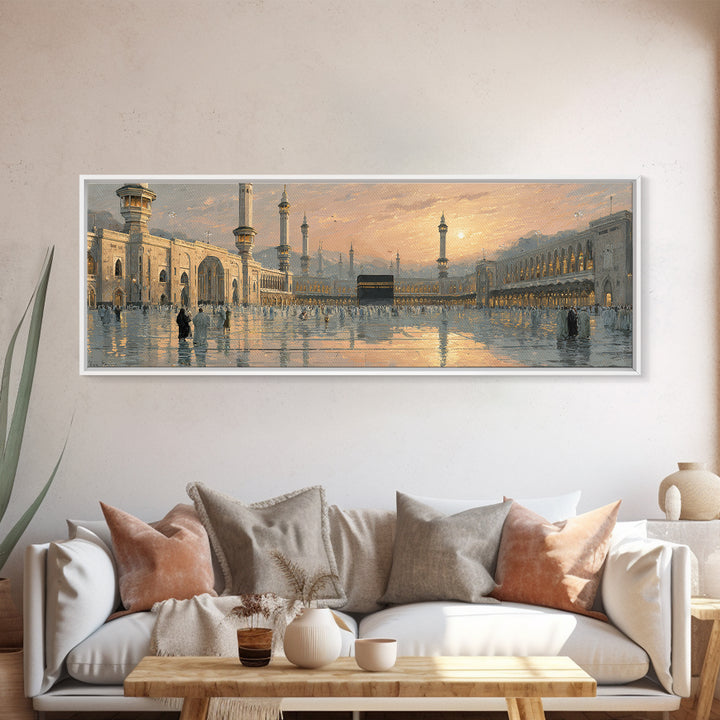 Vibrant Urban Graffiti Street Scene With Reflections Moody Wall Art Canvas Print