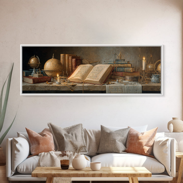 Crowd Of Medieval Soldiers At Floating Castle Epic Fantasy Battle Scene Canvas Print Modern Wall Art